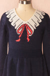 Miyuki Mini Kids Navy Knit A-Line Dress | Boutique 1861
