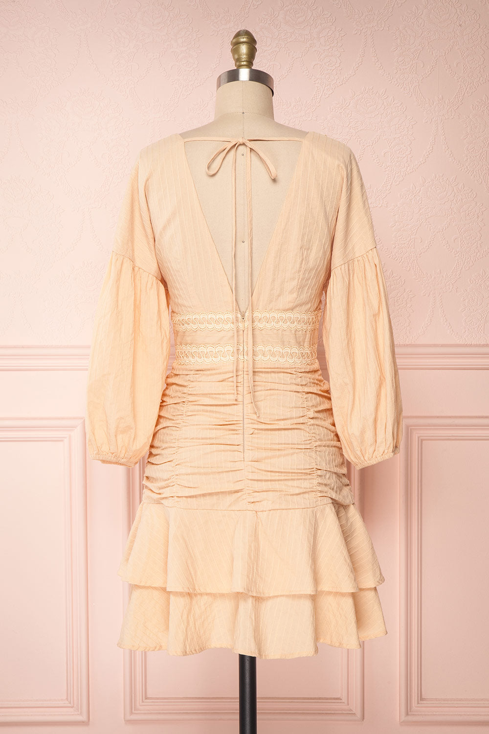 Mizunami | Beige Ruched Dress