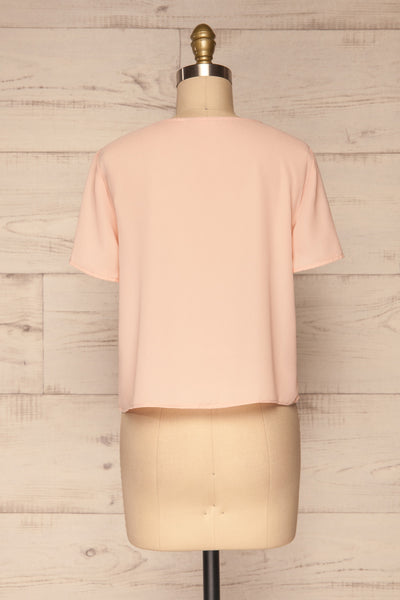 Milawa Light Pink Short Sleeve Blouse | La petite garçonne back view