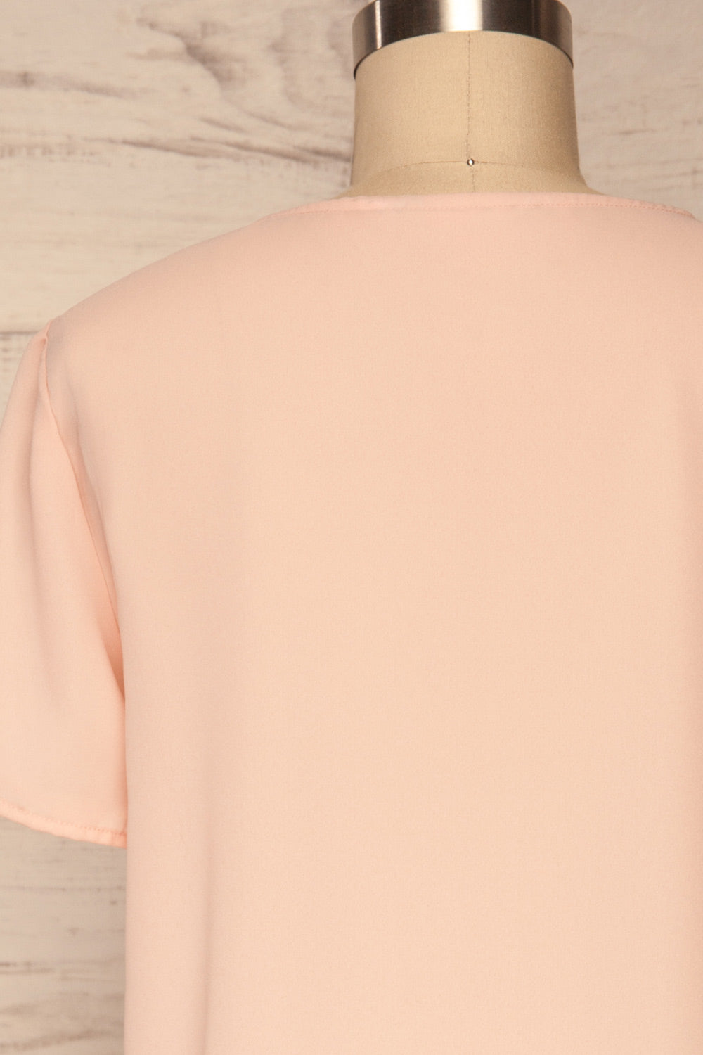 Milawa Light Pink Short Sleeve Blouse | La petite garçonne back close up