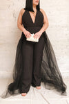 Mlynary Black Jumpsuit w/ Removable Tulle Panel | Boutique 1861 model look