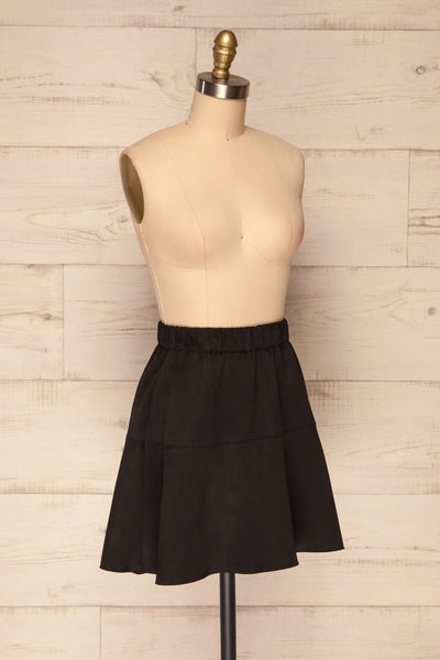 Modena Black Short Suede Skirt | La petite garçonne side view
