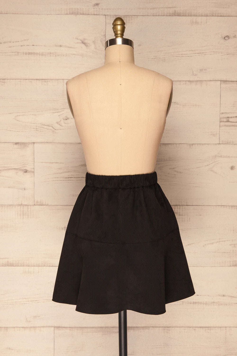 Modena Black Short Suede Skirt | La petite garçonne back view