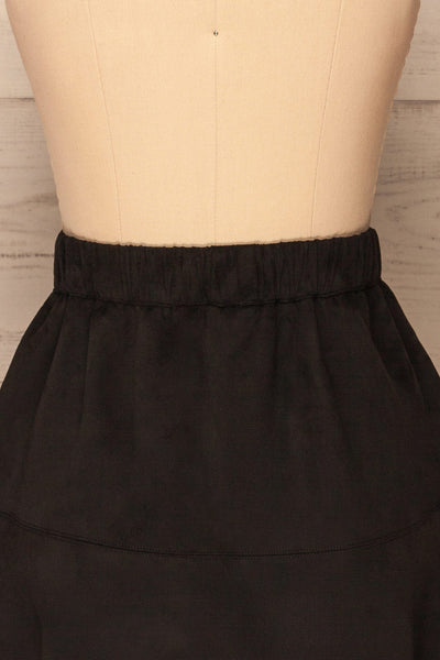 Modena Black Short Suede Skirt | La petite garçonne back close up