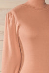 Moino Pink Puffy Sleeve Turtleneck | La petite garçonne side close-up