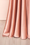 Moira Pink Cowl Neck Satin Maxi Dress w/ High Slit | Boutique 1861 bottom