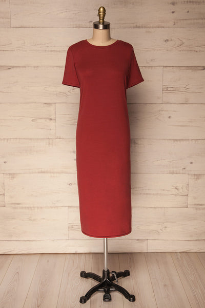 Molesey Brick Red Lounge T-Shirt Dress | La Petite Garçonne