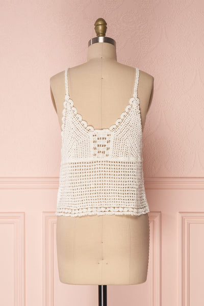 Momoa Ivory Crocheted Crop Tank Top | Boutique 1861 5