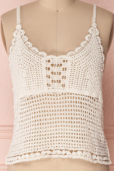 Momoa Ivory Crocheted Crop Tank Top | Boutique 1861 2