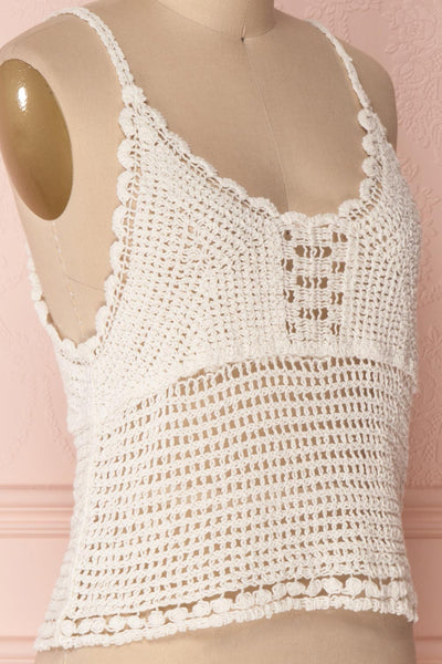 Momoa Ivory Crocheted Crop Tank Top | Boutique 1861 4