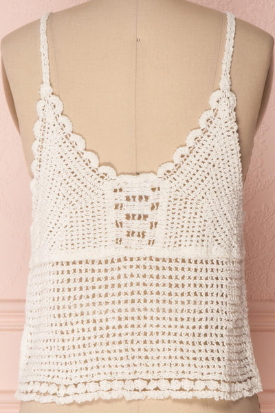 Momoa Ivory Crocheted Crop Tank Top | Boutique 1861 6