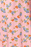Mondina Pink Floral Short Sleeve Maxi Dress fabric | Boutique 1861