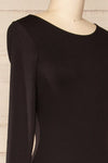 Mosta Black Long Sleeve Bodysuit | La petite garçonne side close-up