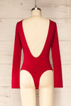 Mosta Red Long Sleeve Low Back Bodysuit | La petite garçonne back view