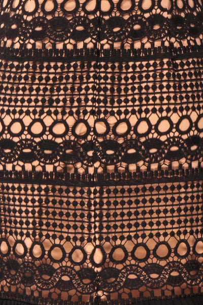 Motomiya Black & Beige Lace Cocktail Dress | Boutique 1861