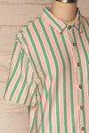 Mrocza Pink & Green Striped Button-Up Shirt | La Petite Garçonne 4