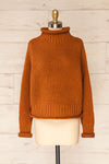 Murcie Orange Turtleneck Knitted Sweater | La petite garçonne front view