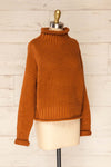 Murcie Orange Turtleneck Knitted Sweater | La petite garçonne side view