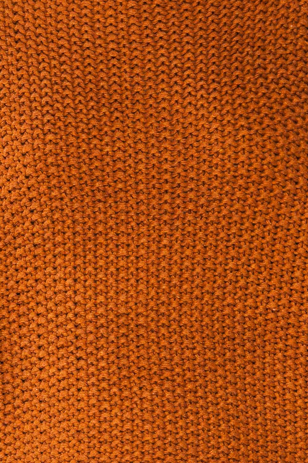 Murcie Orange Turtleneck Knitted Sweater | La petite garçonne fabric 