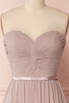 Myrcella Moon Lilac-Grey Bustier Prom Dress | Boudoir 1861 front close-up