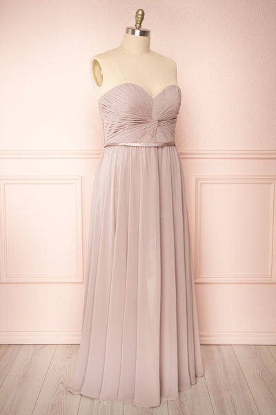 Myrcella Moon Lilac-Grey Bustier Prom Dress | Boudoir 1861 plus side