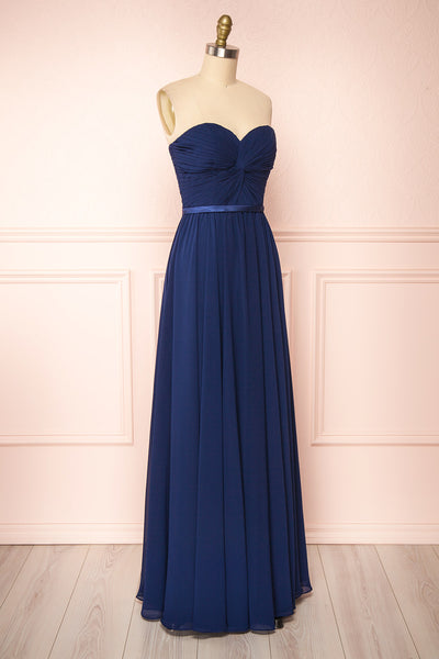 Myrcella Navy Corset Back Gown | Boudoir 1861 side view