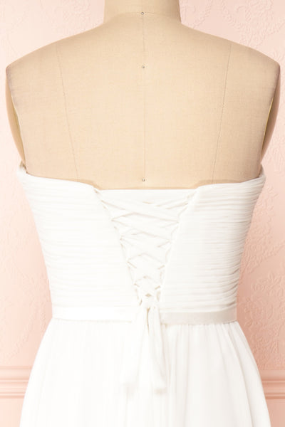 Myrcella White Bustier Maxi Dress | Boudoir 1861 back close-up