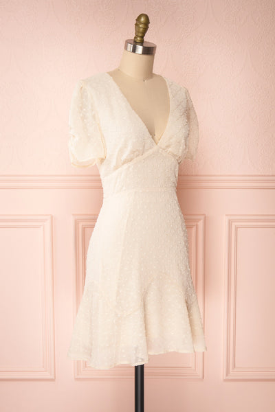 Myrtle Cream Short A-Line Dress | Boutique 1861 side view