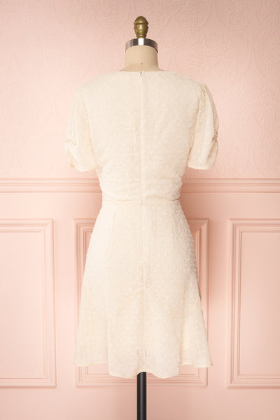 Myrtle Cream Short A-Line Dress | Boutique 1861 back view