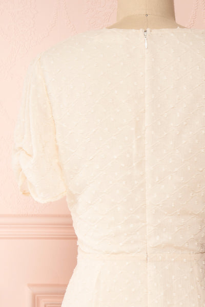 Myrtle Cream Short A-Line Dress | Boutique 1861 back close-up