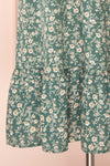 Nevzine Teal Floral 3/4 Sleeve Midi Dress | Boutique 1861 bottom