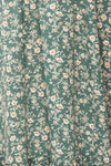 Nevzine Teal Floral 3/4 Sleeve Midi Dress | Boutique 1861 fabric