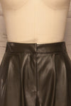 Naarden Olive Green Faux-Leather Pants | La petite garçonne  front close-up