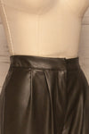 Naarden Olive Green Faux-Leather Pants | La petite garçonne  side close-up