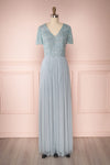 Naëlle Blue Light Blue Sequined Flare Gown | Boutique 1861