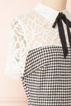Naia Short Lace Collar Houndstooth Dress | Boutique 1861 side close-up
