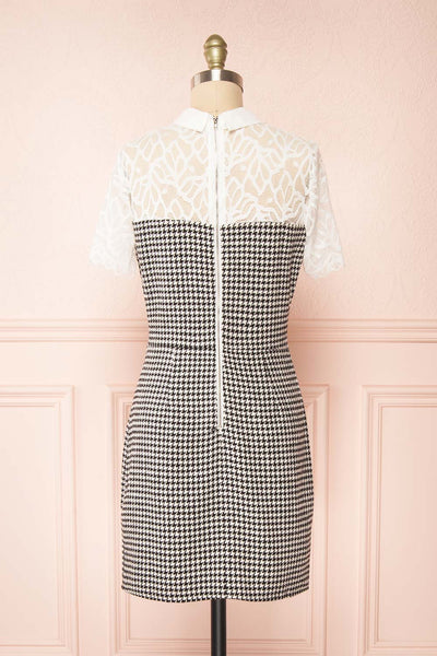 Naia Short Lace Collar Houndstooth Dress | Boutique 1861 back view