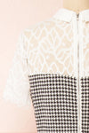 Naia Short Lace Collar Houndstooth Dress | Boutique 1861 back close-up