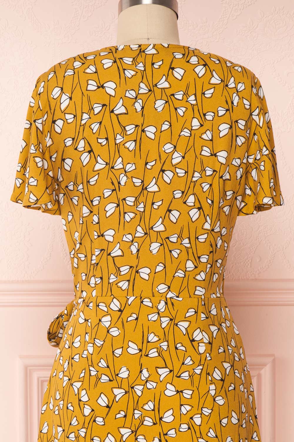 Nakama Yellow Floral Midi Wrap Dress | Boutique 1861