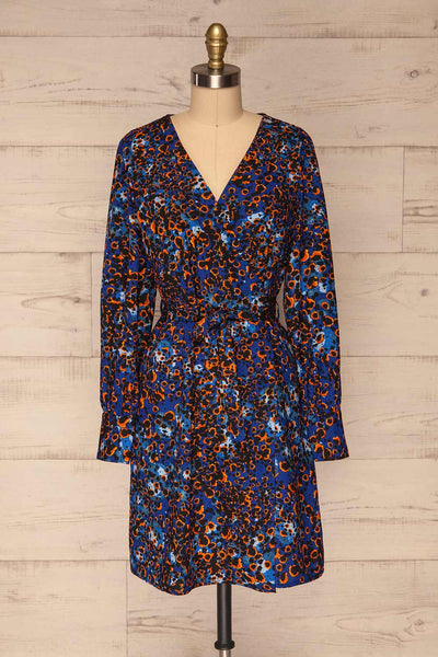 Nakhoda Blue Wrap Dress | Robe | La Petite Garçonne front view