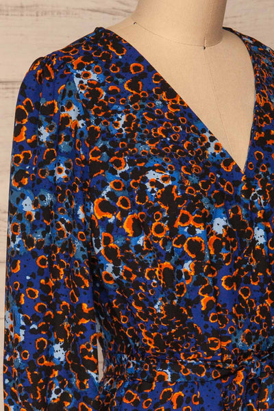 Nakhoda Blue Wrap Dress | Robe | La Petite Garçonne  side close-up