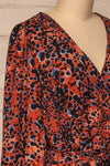 Nakhoda Rust Wrap Dress | Robe | La Petite Garçonne  side close-up