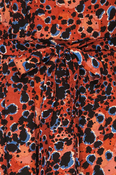 Nakhoda Rust Wrap Dress | Robe | La Petite Garçonne  fabric detail