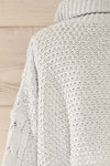 Nakka Blue Cropped Knit Sweater | La petite garçonne back close-up