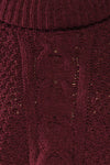 Nakka Burgundy Cropped Knit Sweater | La petite garçonne fabric