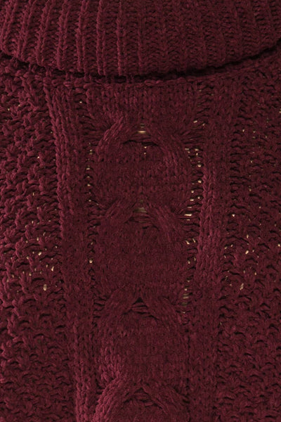 Nakka Burgundy Cropped Knit Sweater | La petite garçonne fabric