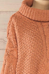 Nakka Pink Cropped Knit Sweater | La petite garçonne side close-up