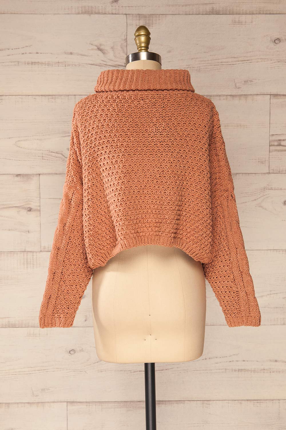 Nakka Pink Cropped Knit Sweater | La petite garçonne back view 