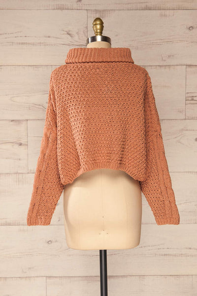 Nakka Pink Cropped Knit Sweater | La petite garçonne back view