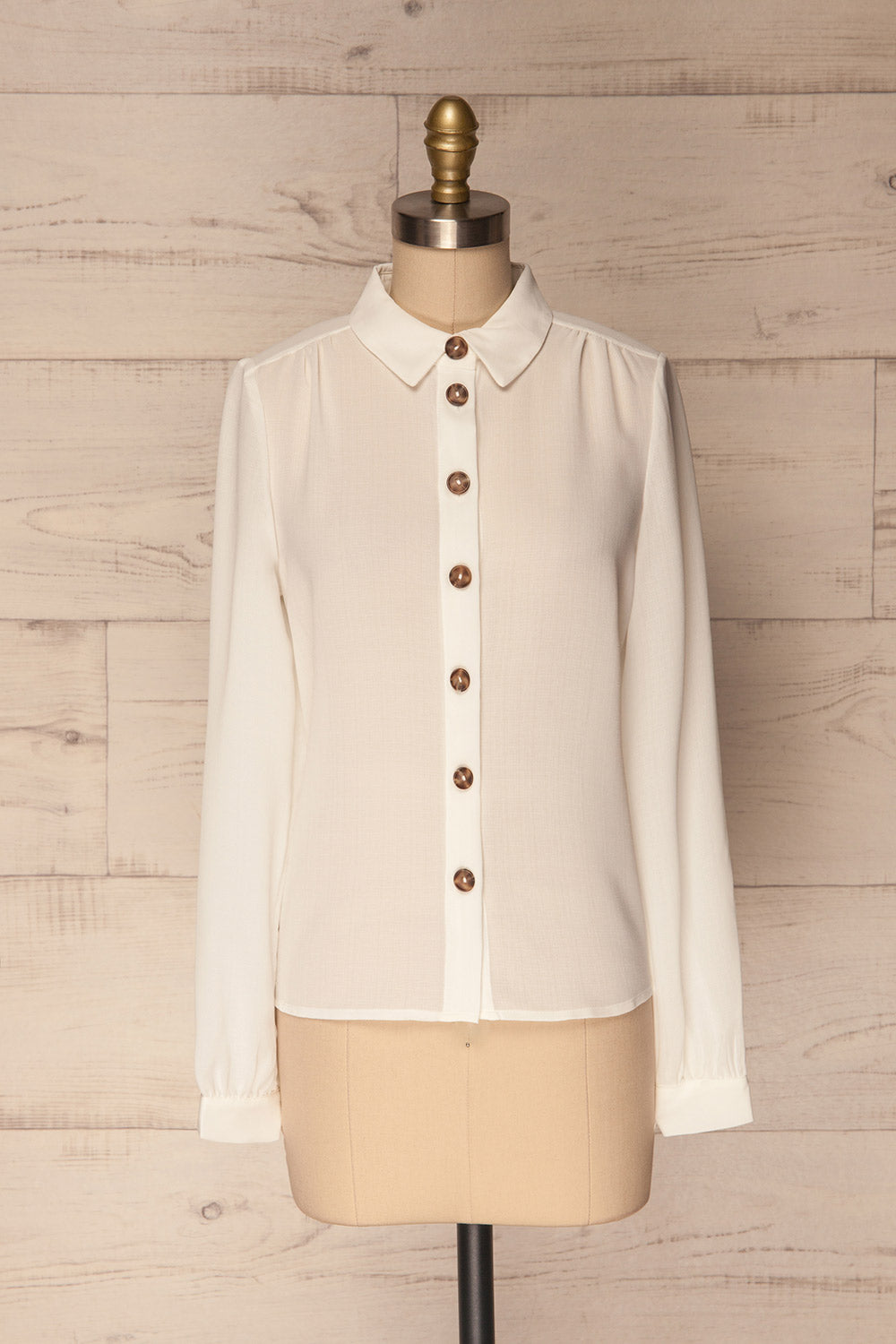 Nalliers White Chiffon Button-Up Blouse | La Petite Garçonne 1